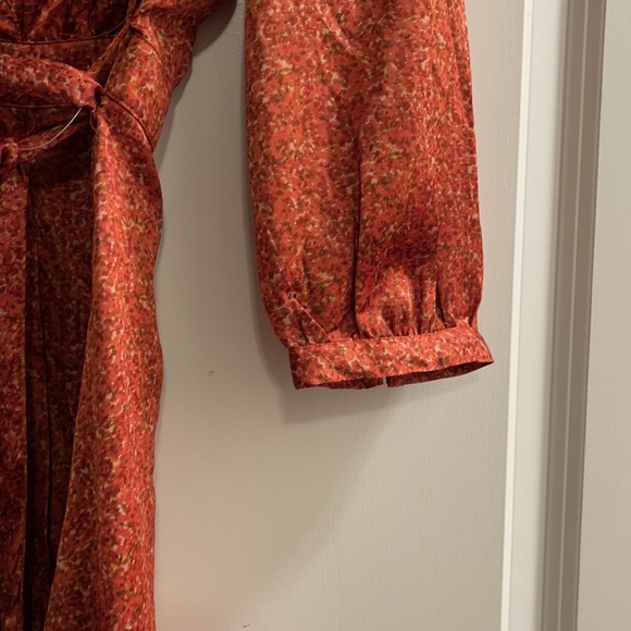 H&M size 6 Paisley Orange Brown Tie Dress NWT - Picture 4 of 5